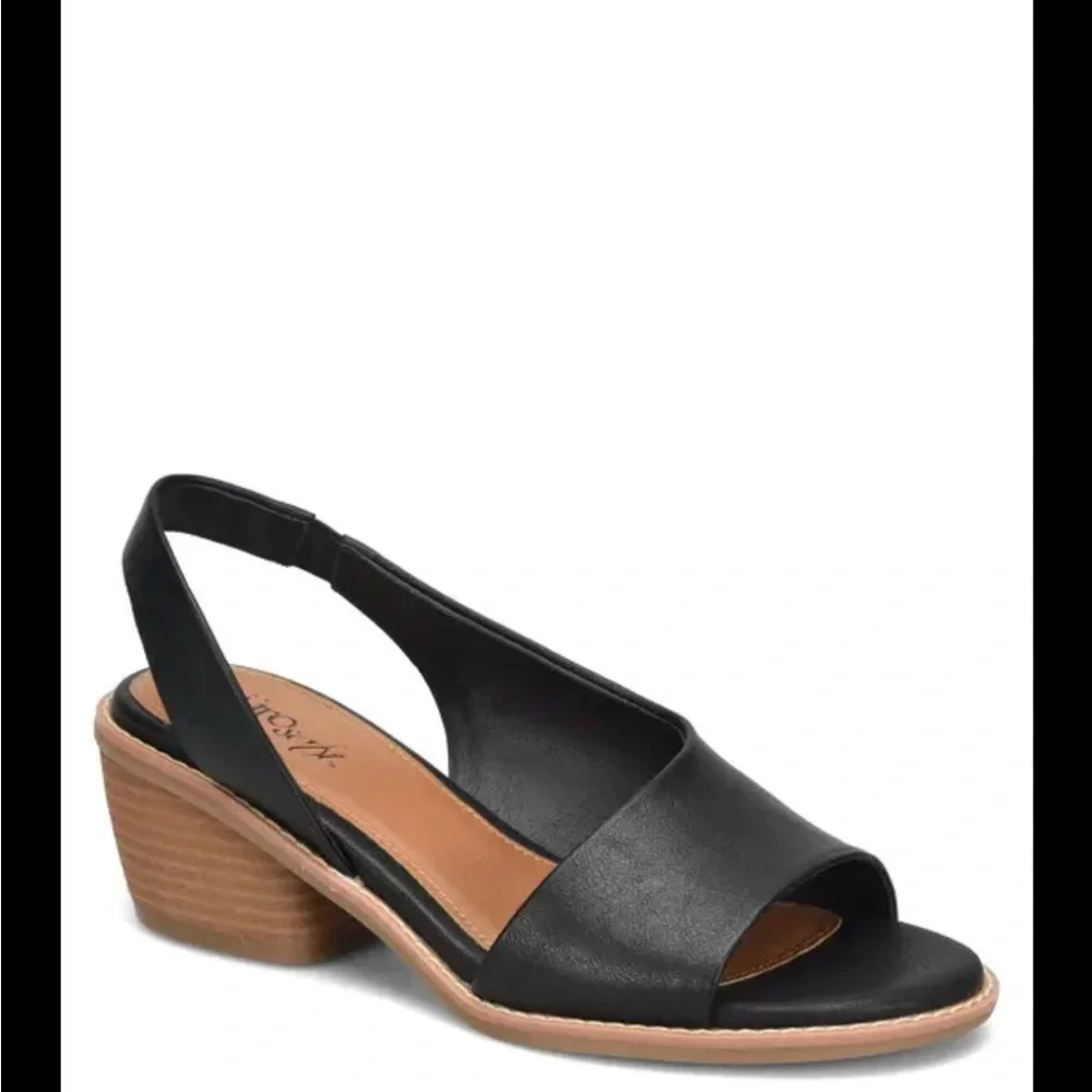 EUROSOFT Cadwell Slingback Women Black Sandals, Block heel, size 6.5